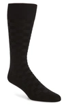 Nordstrom Men's Shop Grid Dress Socks In Black