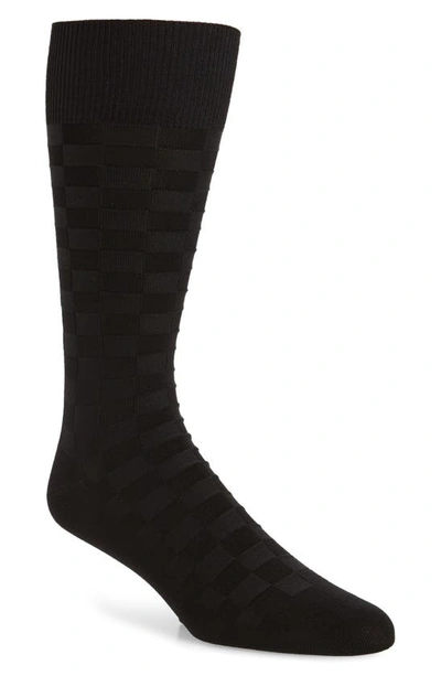 Nordstrom Men's Shop Grid Dress Socks In Black