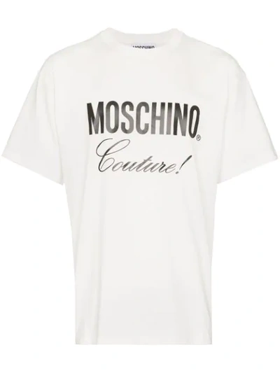 Moschino Logo Print T-shirt In White