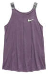 Nike Dri-fit Big Kids' Training Tank In Grand Purple/ Htr/ Vapor Green