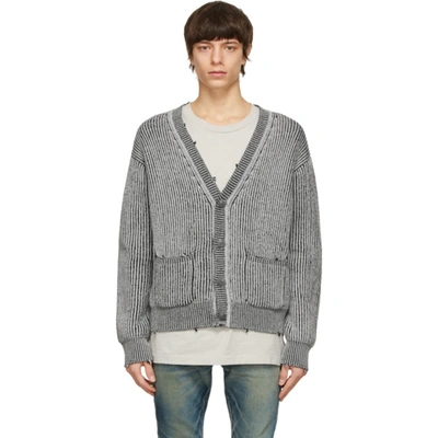 John Elliott Grey Merino Wool Structure Cardigan In Ash