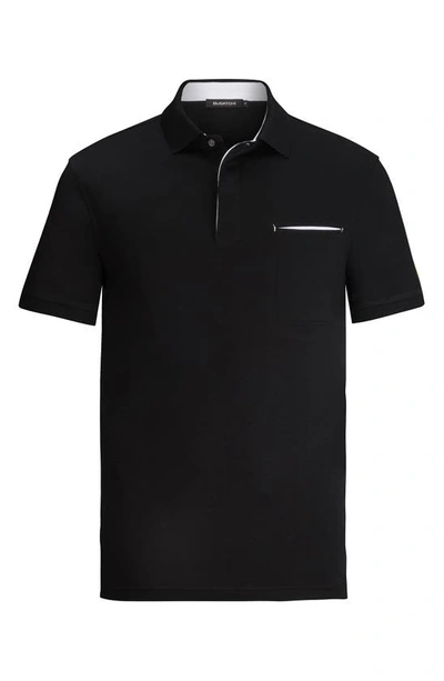 Bugatchi Pima Cotton Short Sleeve Polo Shirt In Black