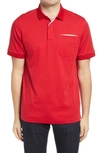 Bugatchi Pima Cotton Short Sleeve Polo Shirt In Ruby