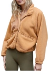 Free People Fp Movement Hit The Slopes Fleece Jacket In Moroccan Amber