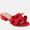 Journee Collection Women's Sabica Ruffle Slip On Dress Sandals In Red