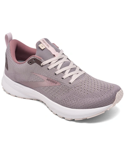 Brooks Women's Revel 4 Running Sneakers From Finish Line In Almond/ Metallic/ Primrose