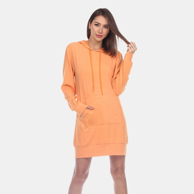 White Mark Women's Hoodie Sweatshirt Dress In Orange