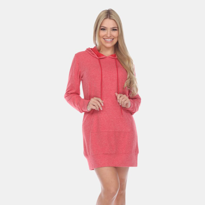 White Mark Women's Hoodie Sweatshirt Dress In Medium Red