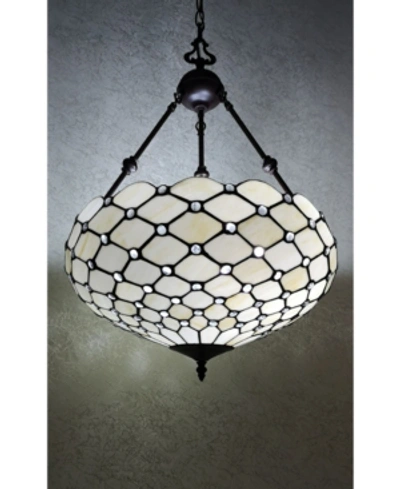 Amora Lighting Tiffany Style 2-light Jeweled Hanging Candelier Lamp In White