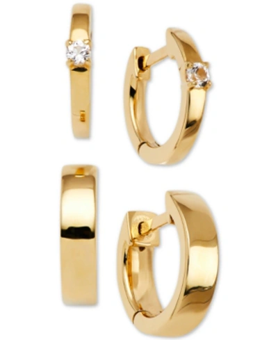 Ava Nadri 2-pc. Set Huggie Hoop Earrings In Gold