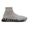 Balenciaga Grey & Black Graffiti Speed Sneakers