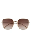 Celine 59mm Gradient Flat Front Butterfly Sunglasses In Gold Brown