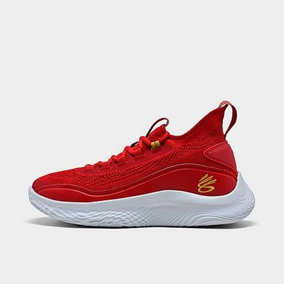 Under Armour Kids' Curry 8 In Red/white/red
