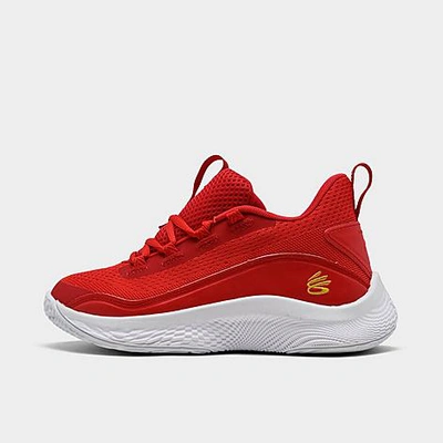 Under Armour Little Kids' Curry 8 Basketball Shoes In Red/white/red
