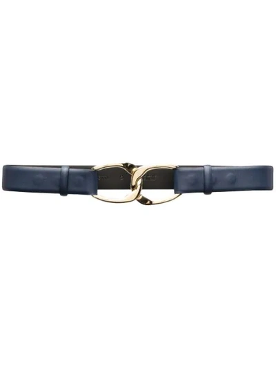Alberta Ferretti Linked-buckle Leather Belt In Blue