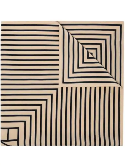 Totême Geometric Monogram Print Silk Scarf