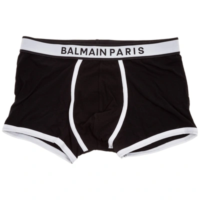 Balmain Men's Cotton Underwear Boxer Shorts In Black