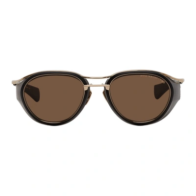 Dita Gold & Black Nacht-two Sunglasses In Matte Black - White Gold W/ High Contract Dark Brown - Ar
