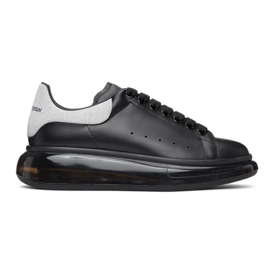 Alexander Mcqueen Ssense Exclusive Black & Silver Glitter Oversized Sneakers In 1182 Black/silver