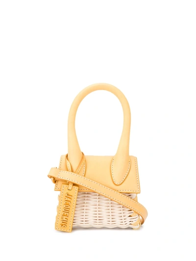 Jacquemus Le Chiquito Wicker Mini Bag In Yellow