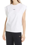 Hugo Boss Elys Active Sleeveless Cotton T-shirt In White