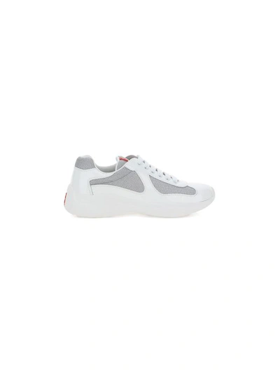 Prada White Americas Cup Patent Leather Trainers