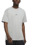 Nike Sportswear Oversize Embroidered Logo T-shirt In Dark Grey Heather