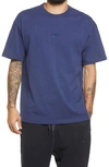 Nike Sportswear Oversize Embroidered Logo T-shirt In Midnight Navy