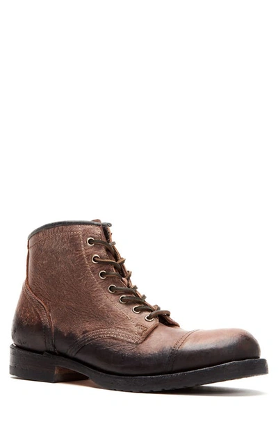 Frye Logan Cap Toe Boot In Brown Leather