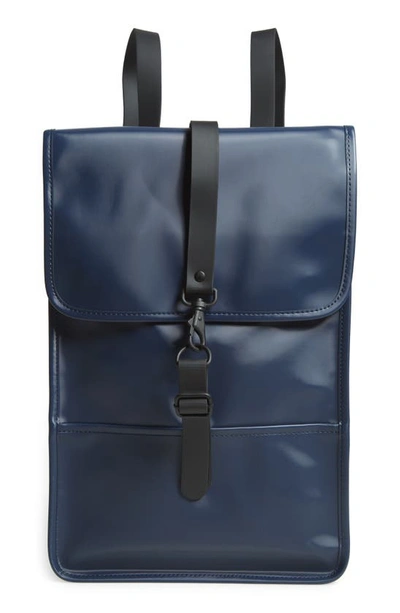 Rains Mini Waterproof Backpack In Shiny Blue