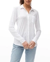 Michael Stars Harley Knit Button-down Shirt In White