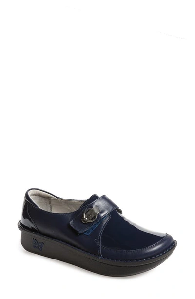 Alegria Dixie Platform Loafer In Navy Leather