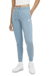 Nike Sportswear Essential Women's Fleece Pants In Cerulean/ Heather/ White