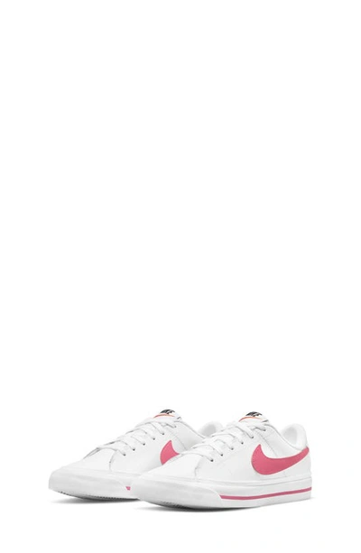 Nike Court Legacy Big Kids' Shoes In White/ Hyper Pink