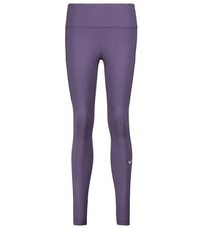 Nike Epic Luxe Women's Mid-rise Pocket Running Leggings In Purple
