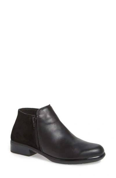 Naot Women's Helm Boot In Black Suede/leather Comb.