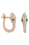 Girls Crew Viper Hoop Earrings In Rose Gold-plated
