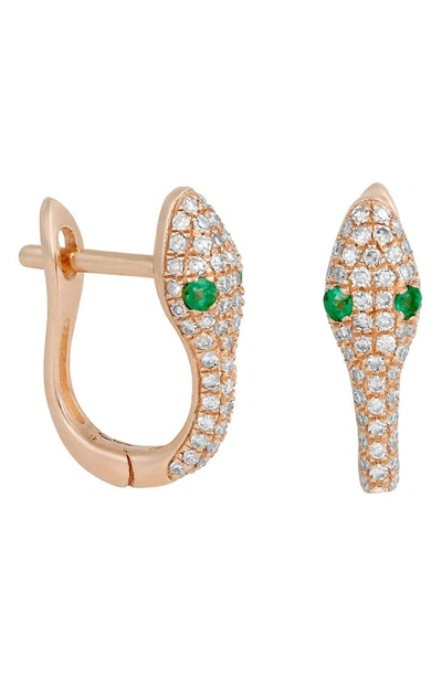 Girls Crew Viper Hoop Earrings In Rose Gold