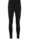 Nike Black Sportswear Air High Rise Ribbed Leggings In Black/white