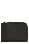 Longchamp Le Foulonné Leather Coin Purse With Removable Card Holder In Black