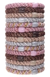 L Erickson Grab & Go Set Of 15 Ponytail Holders In Siesta