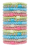 L Erickson Grab & Go Set Of 15 Ponytail Holders In Ipanema