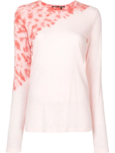 Proenza Schouler Tie-dyed Cotton-jersey Long-sleeved T-shirt In Pink
