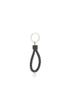 Bottega Veneta Intrecciato Leather Key Ring In Navy