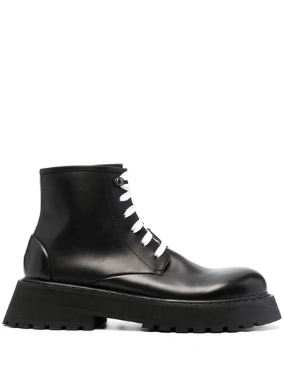 Marsèll Lace-up Leather Boots In Black