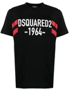Dsquared2 Logo Print Cotton Jersey T-shirt In Black