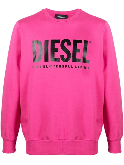 Diesel S-gir-division-logo Sweatshirt In Pink