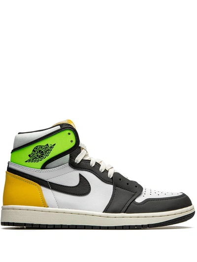 Jordan Air  1 Retro High Og "volt Gold" Sneakers In White/ Black/ Volt/ Gold
