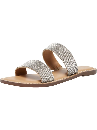 Wild Pair Ginnie Double-band Slide Flat Sandals, Created For Macy's Women's Shoes In Gray