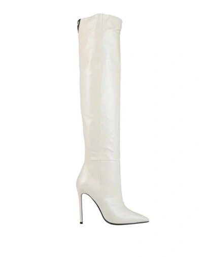 Greymer Knee Boots In Ivory